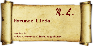 Maruncz Linda névjegykártya